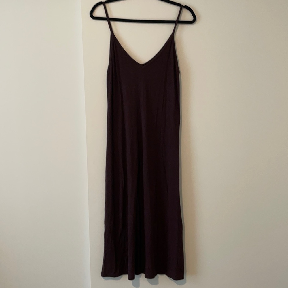 Reformation ribbed midi dress in brown, size M